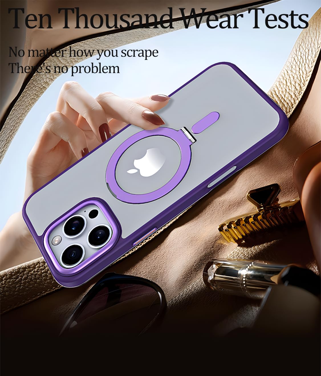 Coiwxmoi Custodia per iPhone 16 Pro Max Cover Compatibile con MagSafe, Custodia TPU Morbida Trasparente con Anello Magnetico, Anti-Impressioni Digitali Backcover, Anti-Scivolo Anti-Urto Case, Rosa