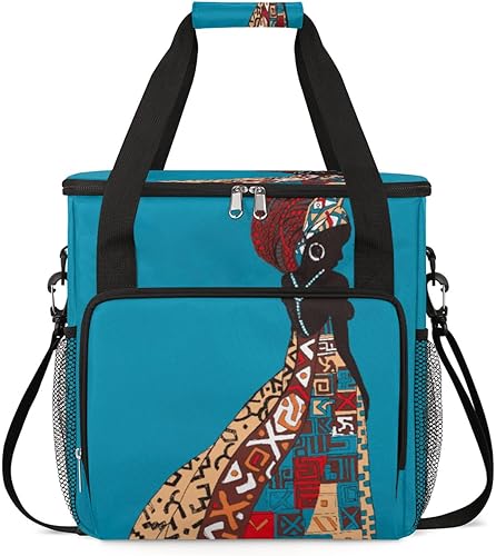 Cafetera africana étnica para mujer, bolsa de transporte para Keurig K-Mini o K-Mini Plus K-Mini Plus K-Cup Pods, portátil, bolsa de viaje