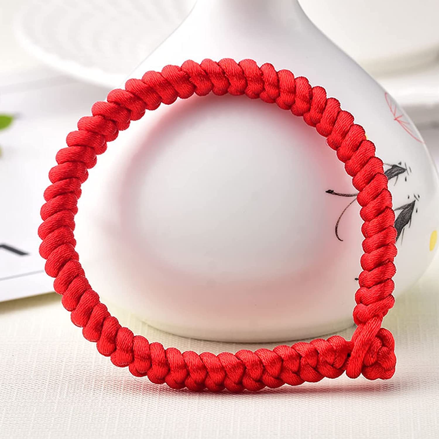 Cuerda de Mano， Pulsera de Hilo Rojo Pulsera for Mujeres Hombres Pulsera de Riqueza Pulsera roja Tejida a Mano Amuleto Cuerda de la Suerte Cordón Rojo
