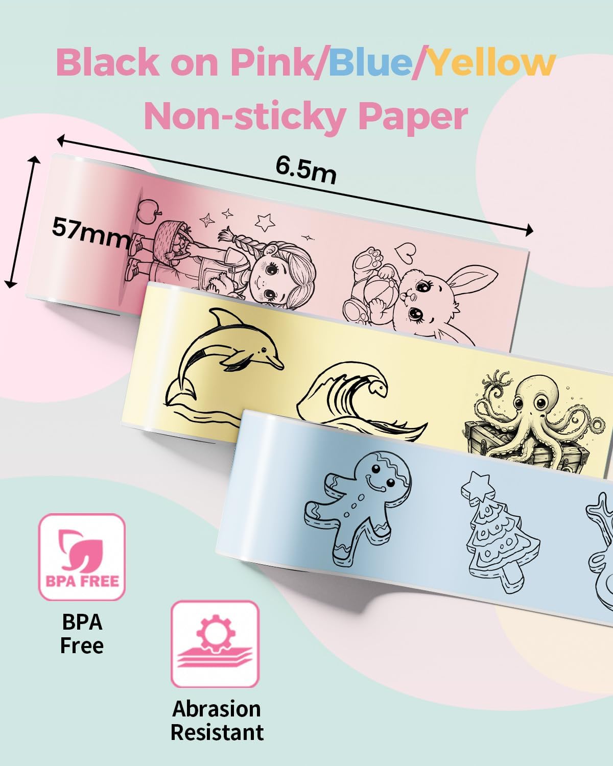 Mini Sticker Printer with 9 Rolls of Self-Adhesive Paper, Sticker Maker Machine Bluetooth Portable Inkless Printpods Pocket Printer for Kids Study Notes, Anatomical Diagrams, Photos, Kids Gift image 4