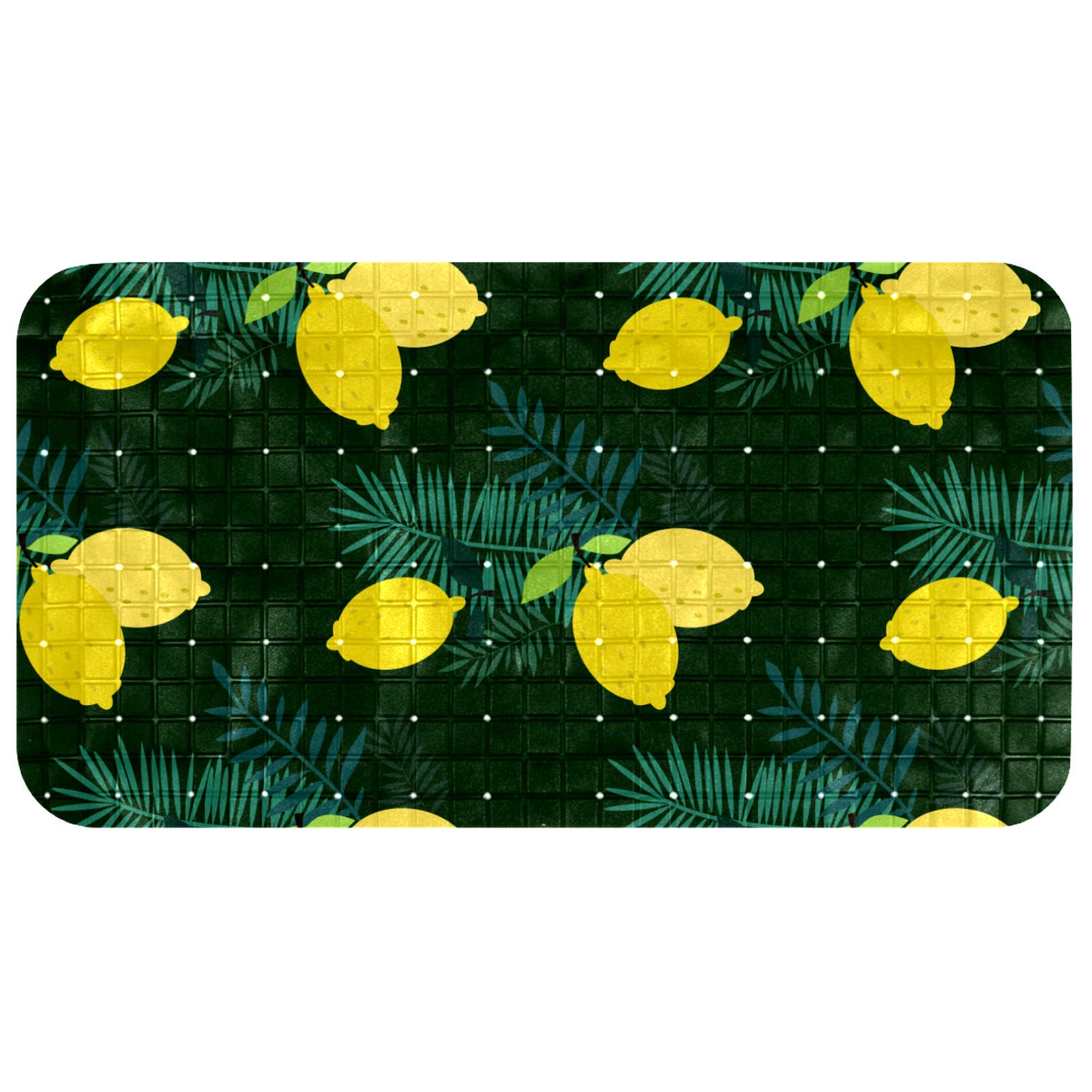 Alfombrilla de ducha Bennigiry de diseño seguro y ecológico libre de ftalatos con estampado de limón