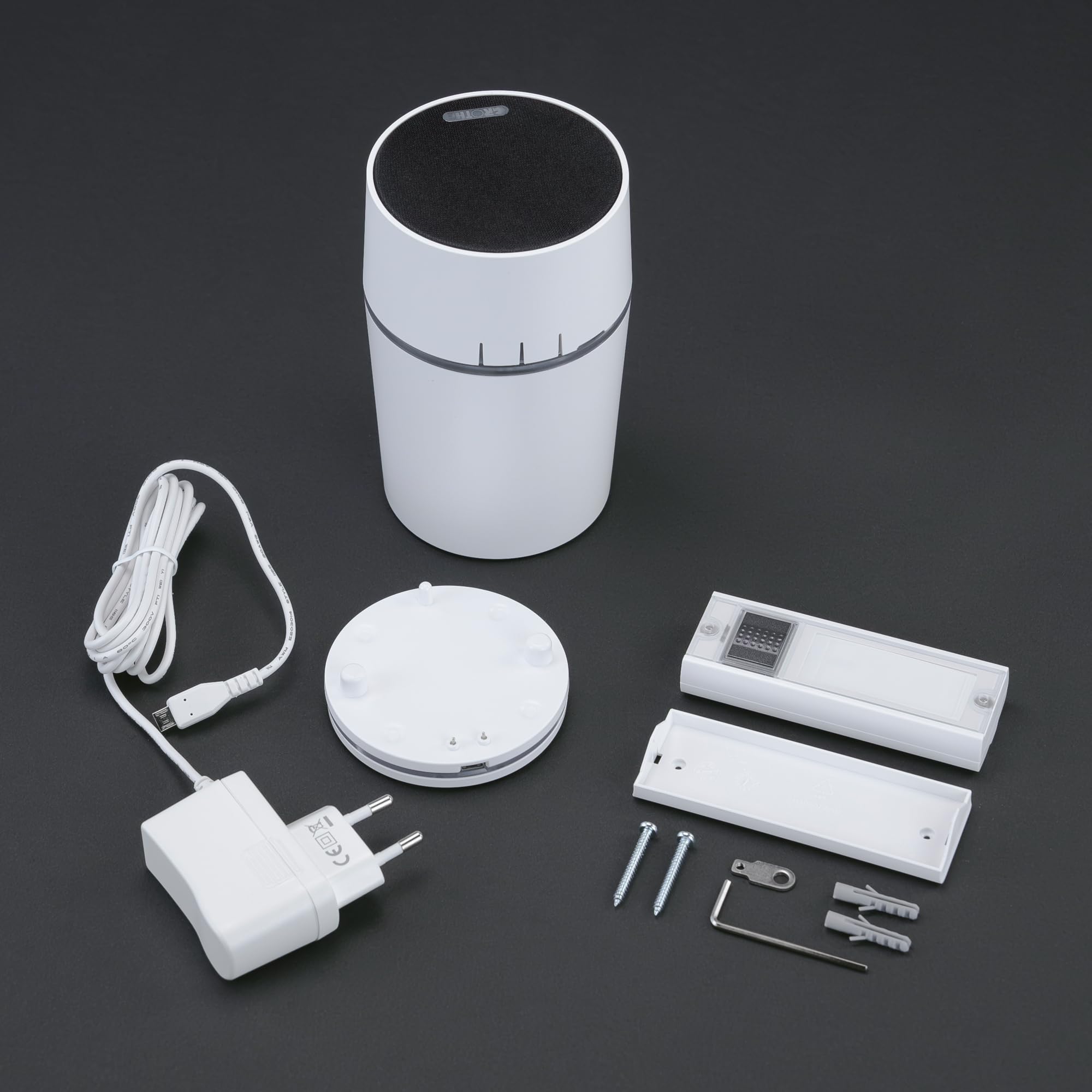 Grothe Timbre inalámbrico 43580 con placa para nombre.