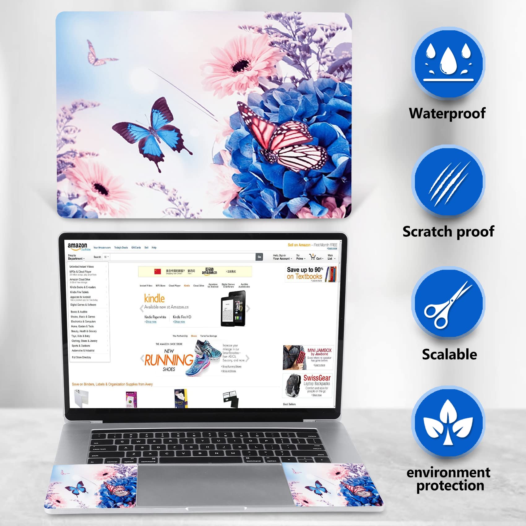 MightySkins Skin For HP 15t Laptop 15.6 (2017) – Butterfly Splash Vinyl Decal Wrap, Protective Matte Finish, Made In USA, Easy Apply & Remove - View #7