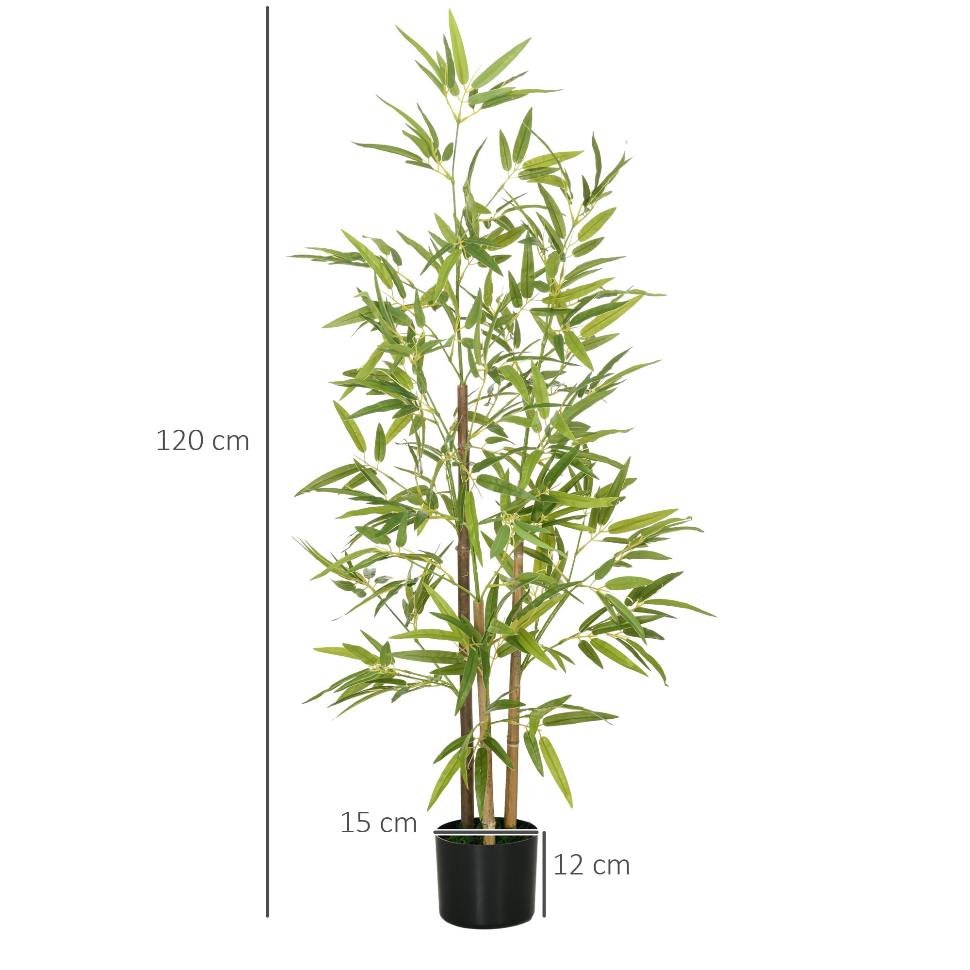 HOMCOM Plante Artificielle Bambou Arbre 120 cm avec Pot