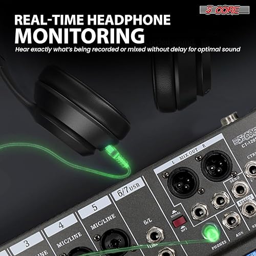 Miniatura 7 de 5 Core Mezclador de audio Equipo de DJ Tablero de sonido digital Karaoke XLR Mezcladores profesionales 12 canales Bluetooth USB w efectos para