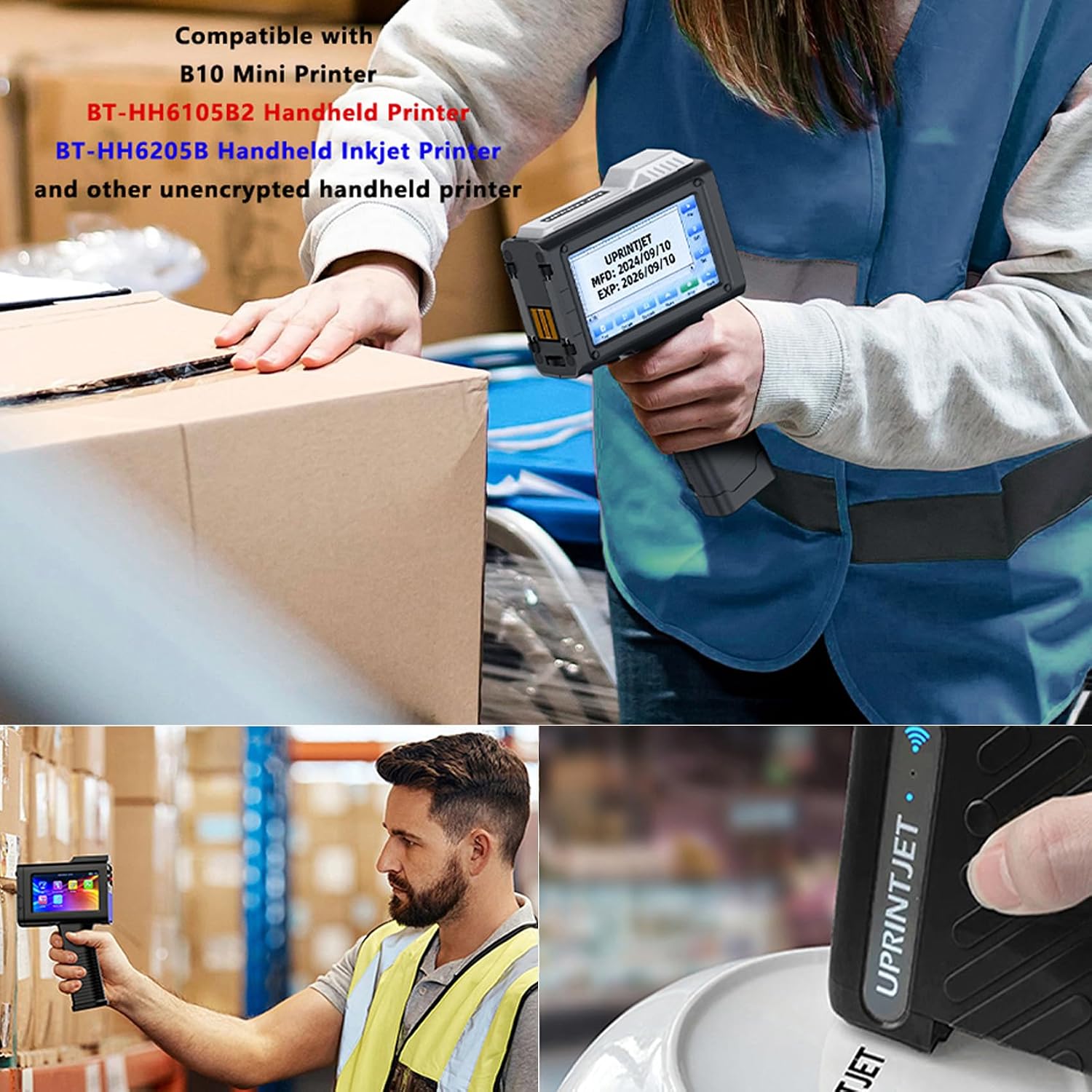 Black Ink Cartridge, Original 42ml Fast Dry Ink for BT-HH6105B2 Handheld Printer/B10 Mini Handheld Inkjet Printer/BT-HH6205B Batch Code Printer, Replacement Ink Cartridge for Date Printer