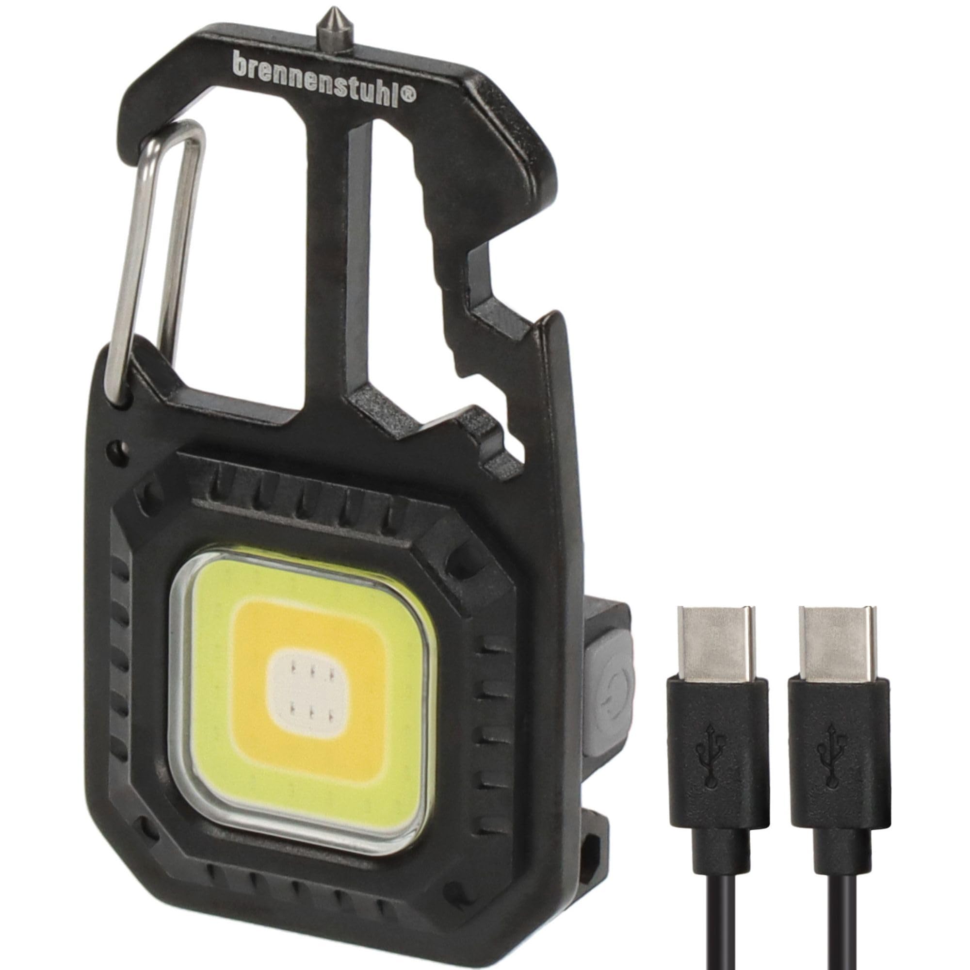 Brennenstuhl Mini LED Latarka MTL 600 A (akumulatorowa latarka warsztatowa 600 lm, 7 trybów świecenia, brelok do kluczy, otwieracz do butelek, końcówki i klucze – np. na wypadek awarii lub na kemping)