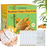 TEWEAE 62 Pads Foot Pads Natural Turmeric & Ginger, Wormwood, Bamboo Vinegar, Included 62Pads Goodnight Patches and 62 Adhesive Sheets