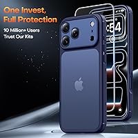 Vista 236 de TAURI Funda magnética 2 en 1 transparente para iPhone 14 Pro, compatible con Magsafe [no amarillenta] con protector de pantalla, protección de grado