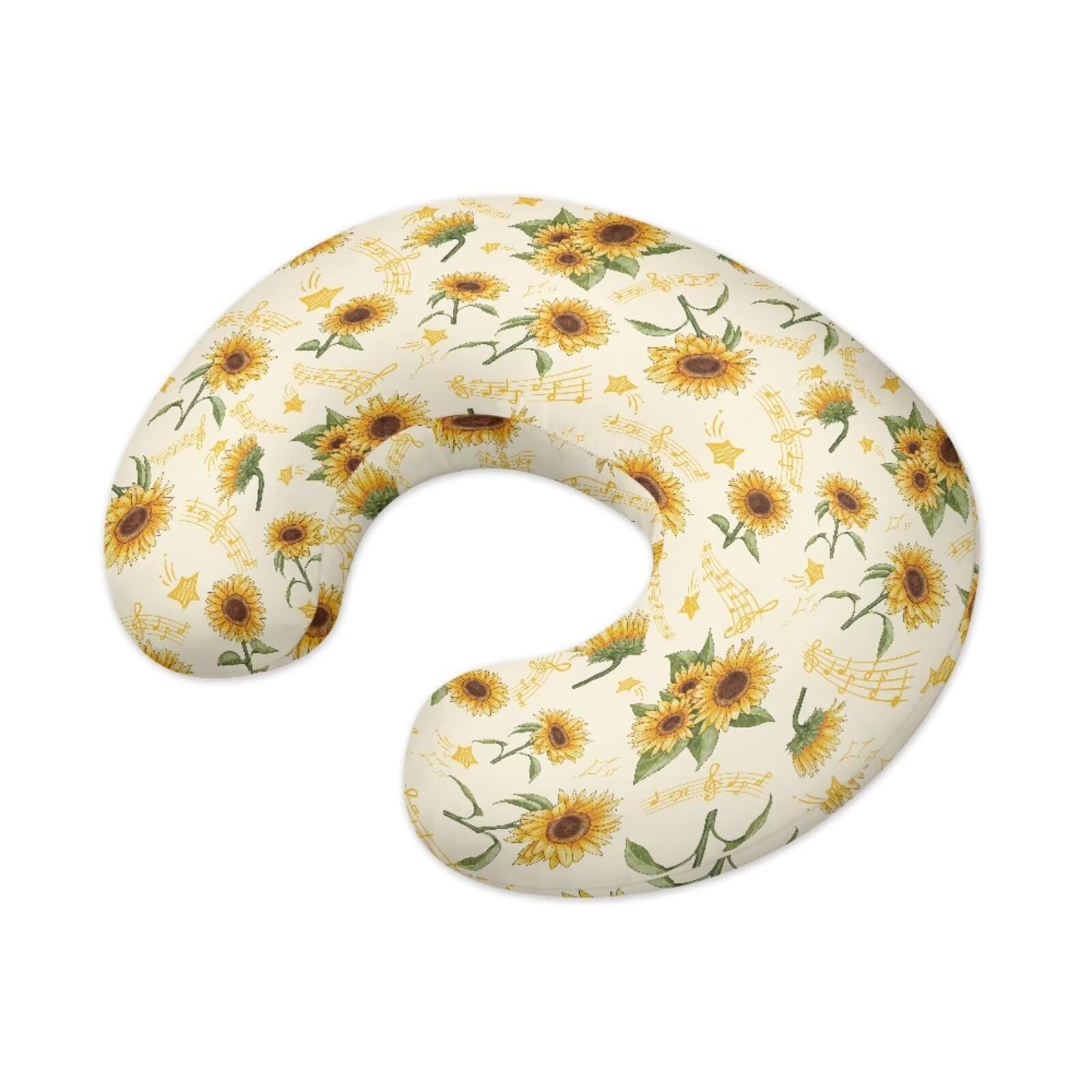 Hechitok Music Sunflower Nursing Pillow Cover Breast Feeding Pillow Support Positioner Lounger Slipcover for Baby Boy Girl Newborn Infant