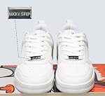 LUCKY STEP Femmes Mode Sparkle Strass Sneakers Blanc Cuir Bas Haut Tennis Chaussures Dentelle Haut Casual Chaussures de marche confortable