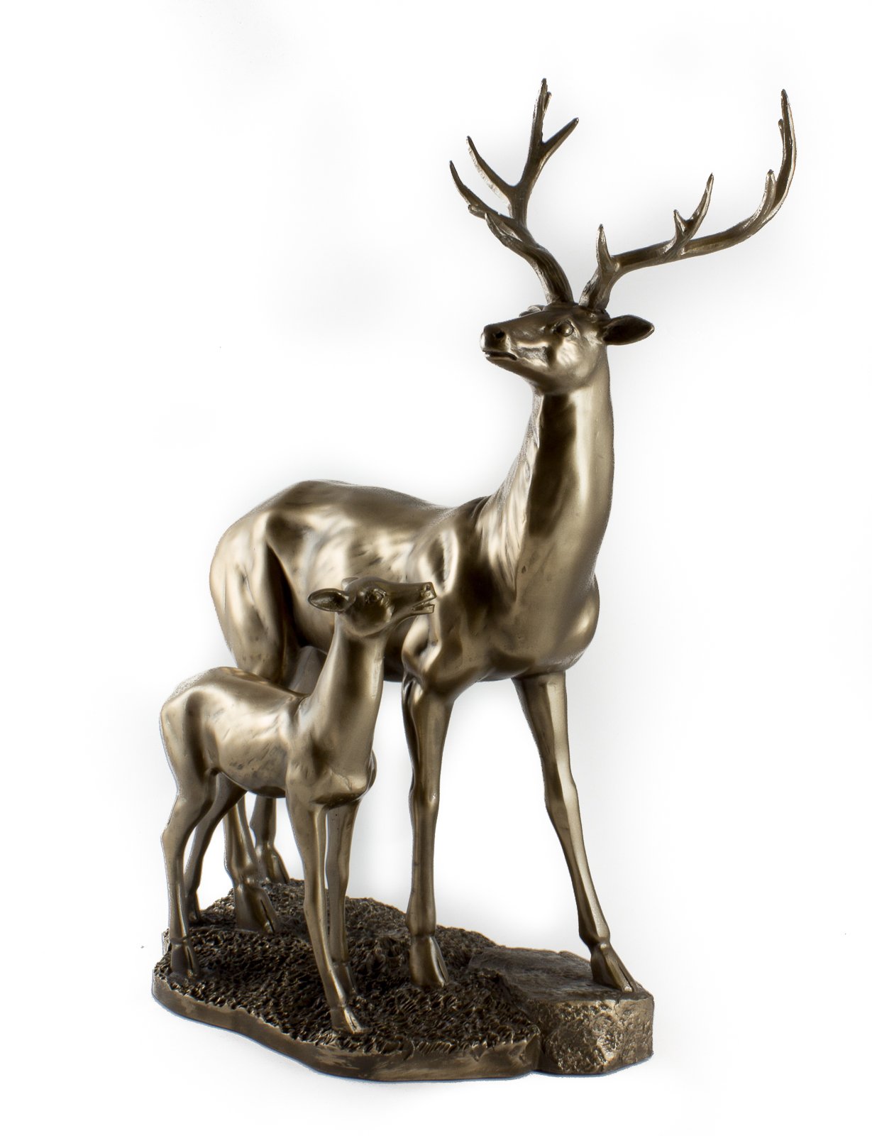 The Leonardo Collection Bronze Leonardo Collection Deer And Fawn Statue,