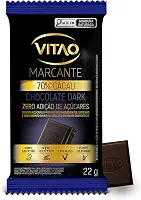 VITAO Chocolate 70% Cacau Zero Açúcar 22g – Sem Glúten, Sem Lactose e Textura Cremosa