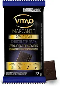 VITAO Chocolate 70% Cacau Zero Açúcar 22g – Sem Glúten, Sem Lactose e Textura Cremosa