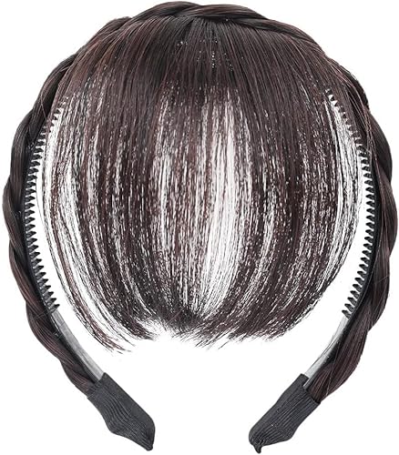Tangseajiao Black Fluffy Fake Hair Band Bangs, Heat Resistant Wig, Trendy Braid Headband Hair Accessories, Invisible Hair Extension Women'S Fashion Headbands thumb #3