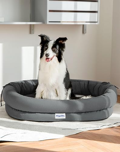 Miniatura 13 de Cama ortopédica para perros pequeños y medianos, sofá cama para mascotas con espuma estilo caja de huevos, refuerzo de 4 lados, colchón reversible,