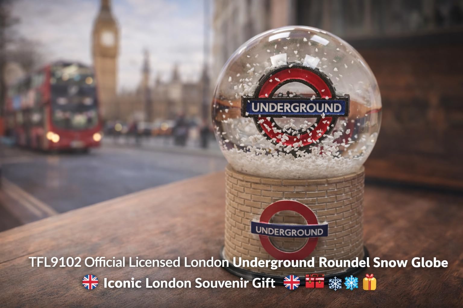 TFL9102 - Palla di neve rotonda della metropolitana di Londra, con licenza ufficiale, misura media, 4,5 cm, altezza 6 cm