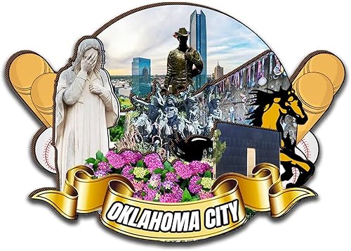 Miniatura 1 de Imán de madera para nevera de Oklahoma City Oklahoma, Estados Unidos, monumentos 3D, recuerdos coleccionables, decoración hecha a mano