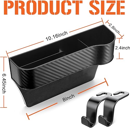 Miniatura 2 de Nisstiiv Organizador de espacio para asiento de automóvil, caja de almacenamiento multifuncional con soporte para tazas, bolsas adicionales
