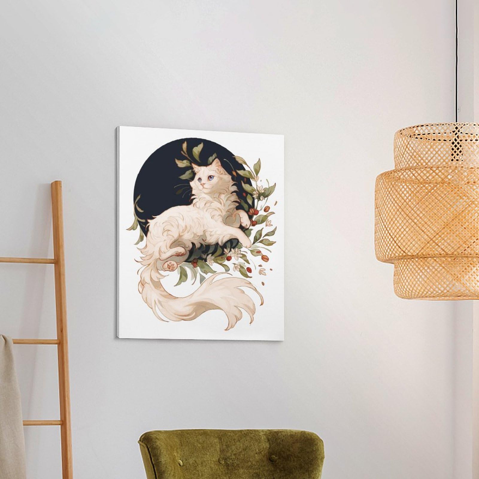 Amazon.co.jp: タペストリー ぶら下げ絵 ネコ 猫柄 ミヌエット 葉柄