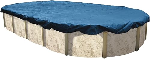 In The Swim Cubierta de invierno ovalada de 12 x 24 pies sobre el suelo, económica, 8 años, 7 x 7 pulgadas, cabrestante y cable incluidos