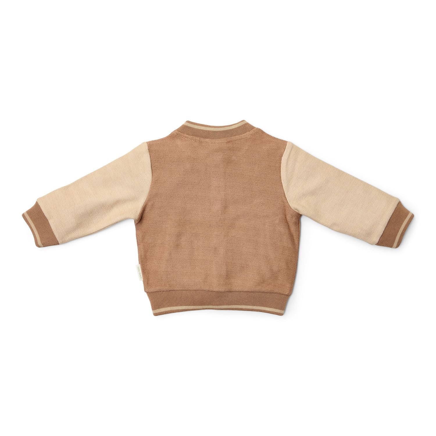 Little Dutch Cardigan Strickjacke College Jacke - mit Druckknöpfen - für Jungen - Baumwolle - Forest Friends Taupe braun (Gr. 74)