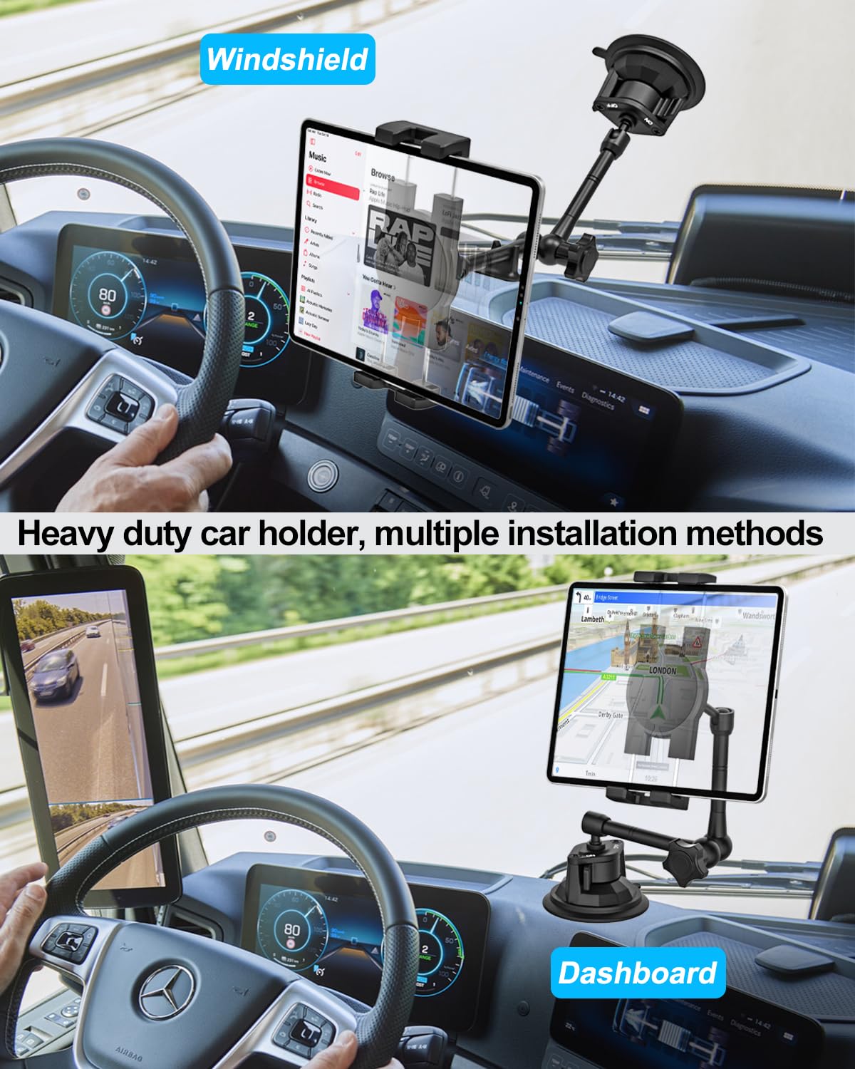 Vind dashboard auto tablet houder met zuignap op - april 2026