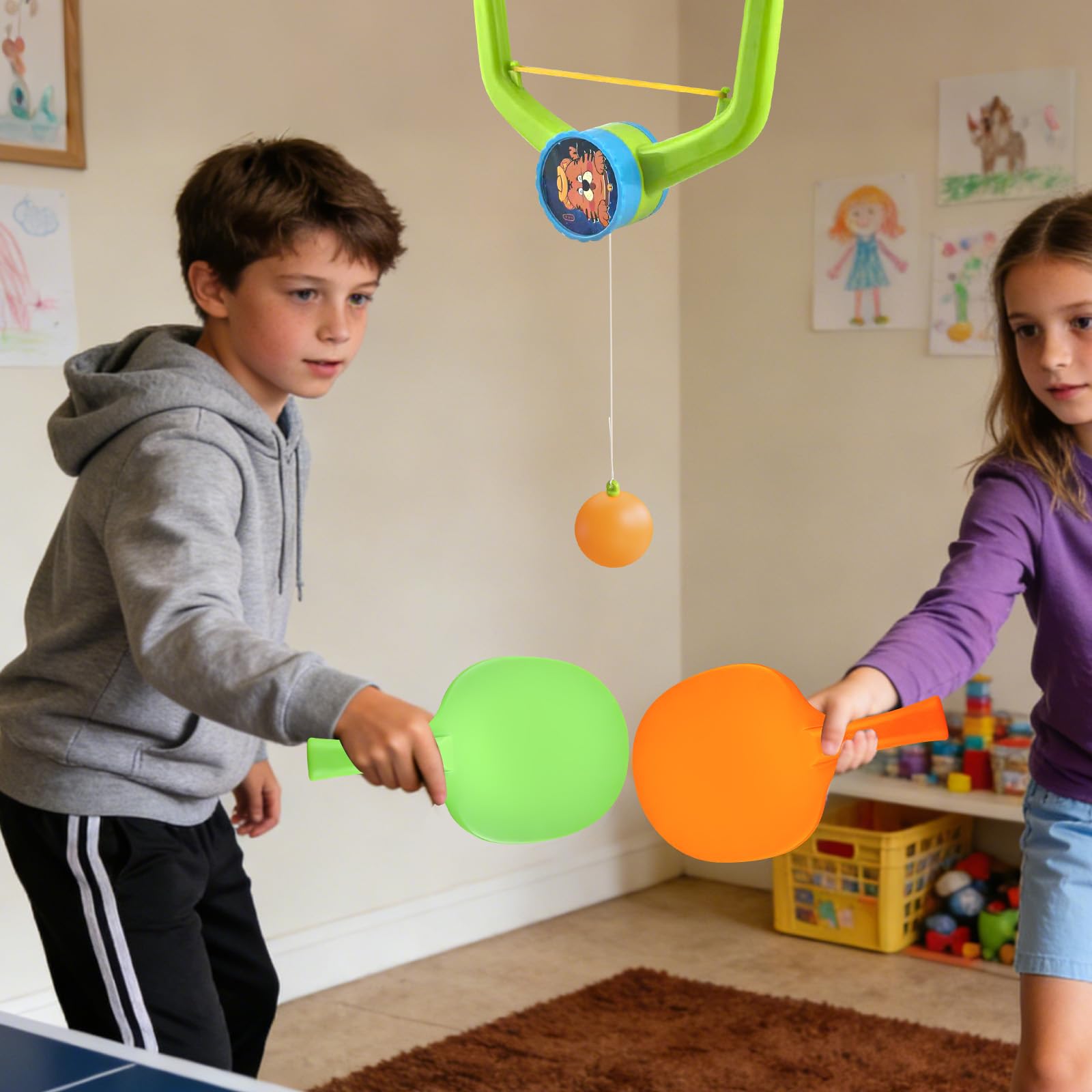 Door Game sur la porte – Entraîneur de tennis de table réglable à suspendre – Installation sans outil – Idéal pour la famille, les exercices et le plaisir en intérieur