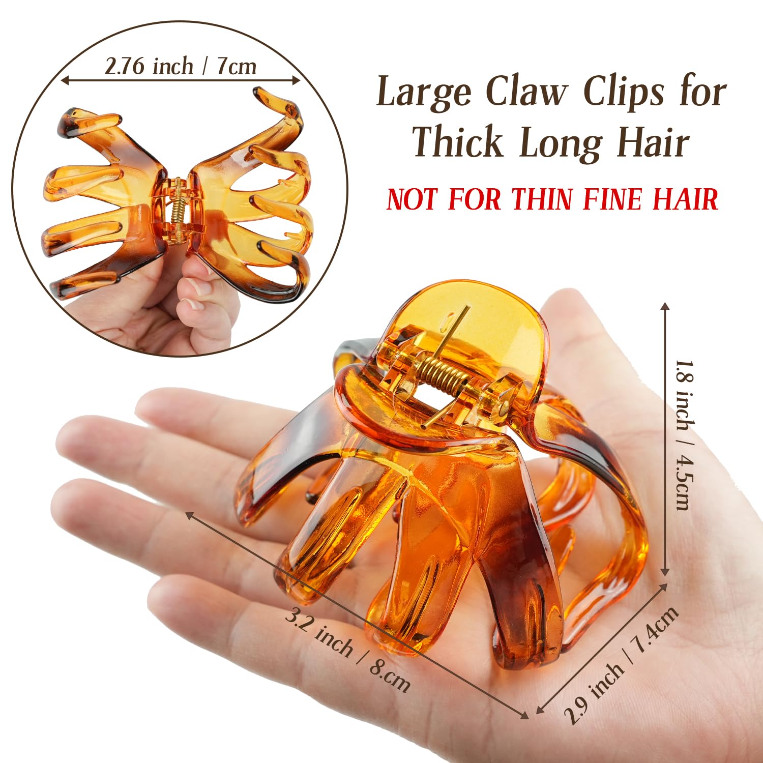 Amazon.com: Large Octopus Hair Clips for Thick and All Hair 