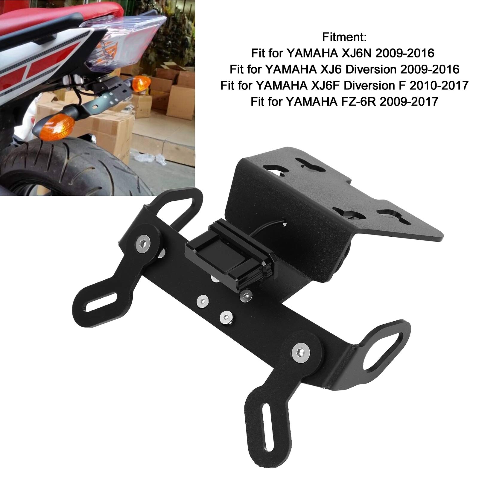 Uchwyt tablicy rejestracyjnej krótki wspornik z eliminatorami błotników LED do YAMAHA XJ6N XJ6 Diversion