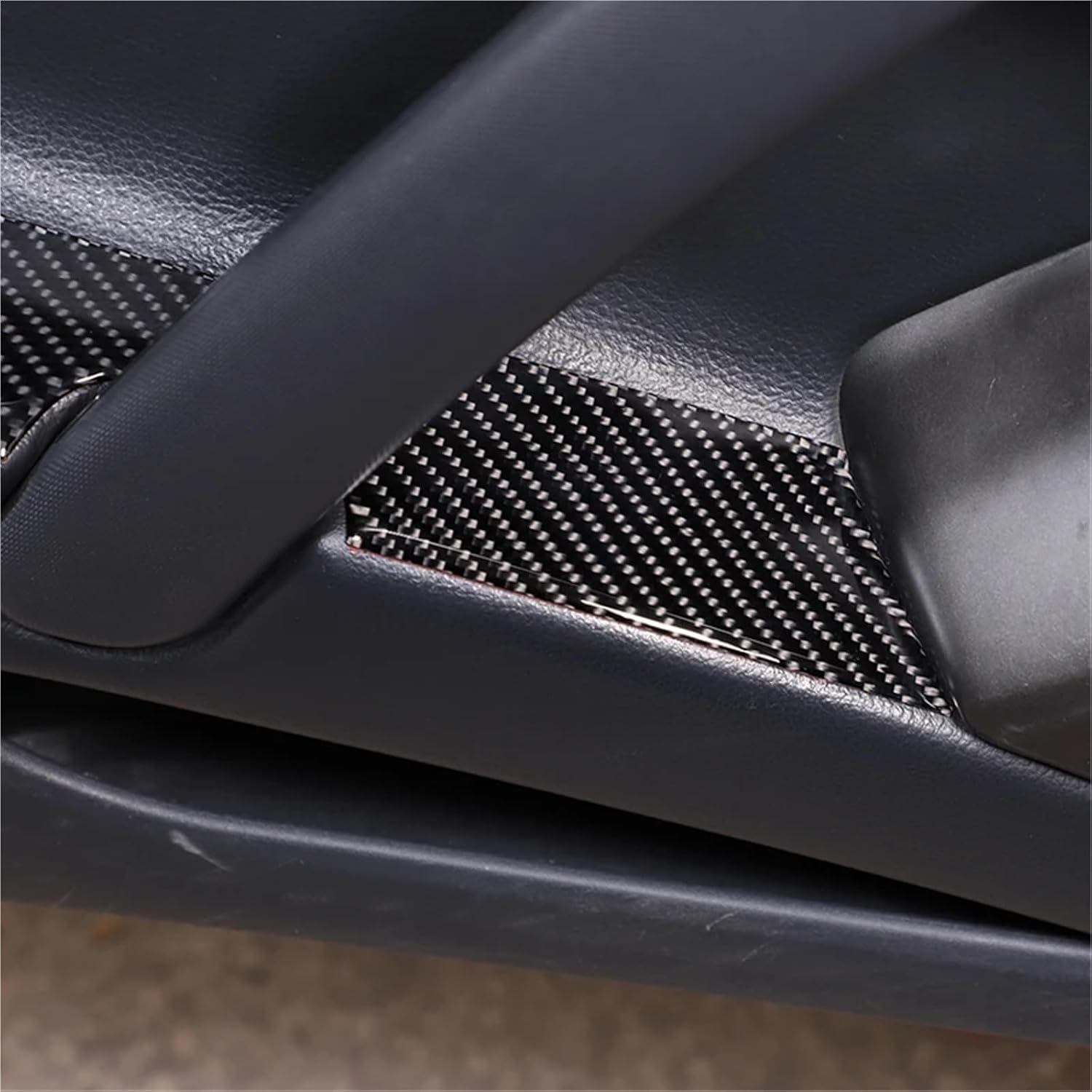 Compatible with Mitsubishi Eclipse 2006-2011 Soft Carbon Fiber Car Inner Door Armrest Panel Trim Sticker Car Accessories(9 Wire Black Only Right)