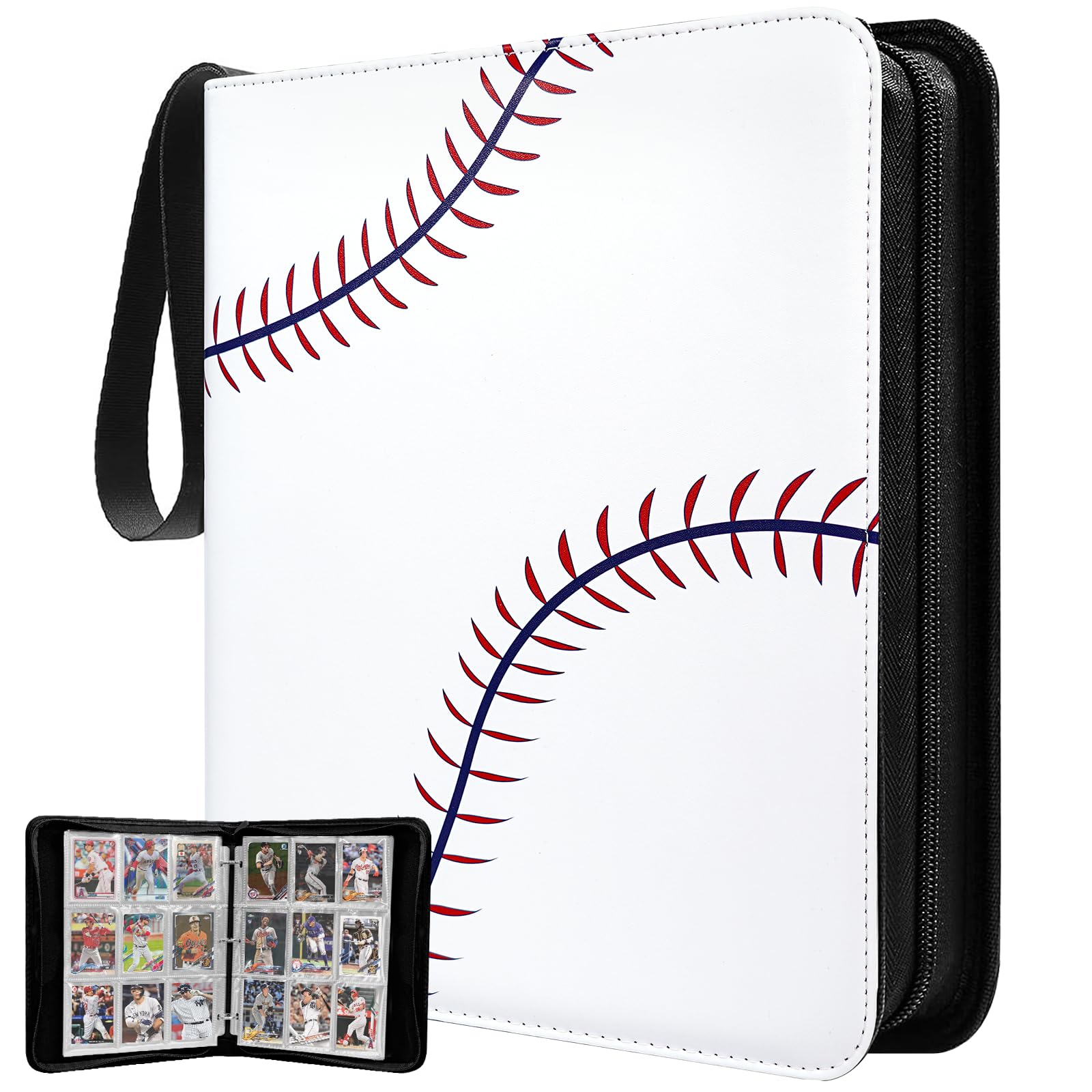 TLAZZ 990 Pockets Baseball Card Binder, Trading Card Collection Binder with 55 Removable Sleeves, Double Sided Pocket Sports Card Binder for MTG TCG Game Card
