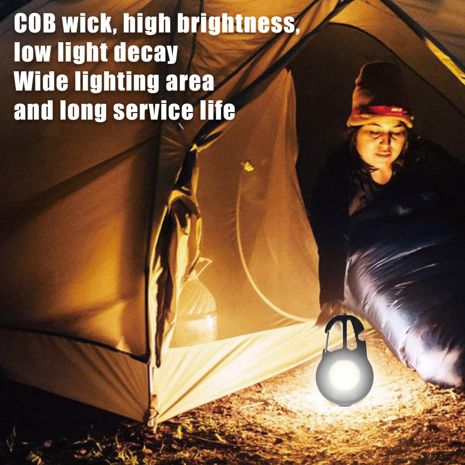 Garosa COB Mini Flashlights, COB Small Flashlights Multifunctional Portable Pocket Light Rechargeable 3 Light Modes Camping Light, Accessories & Supplies