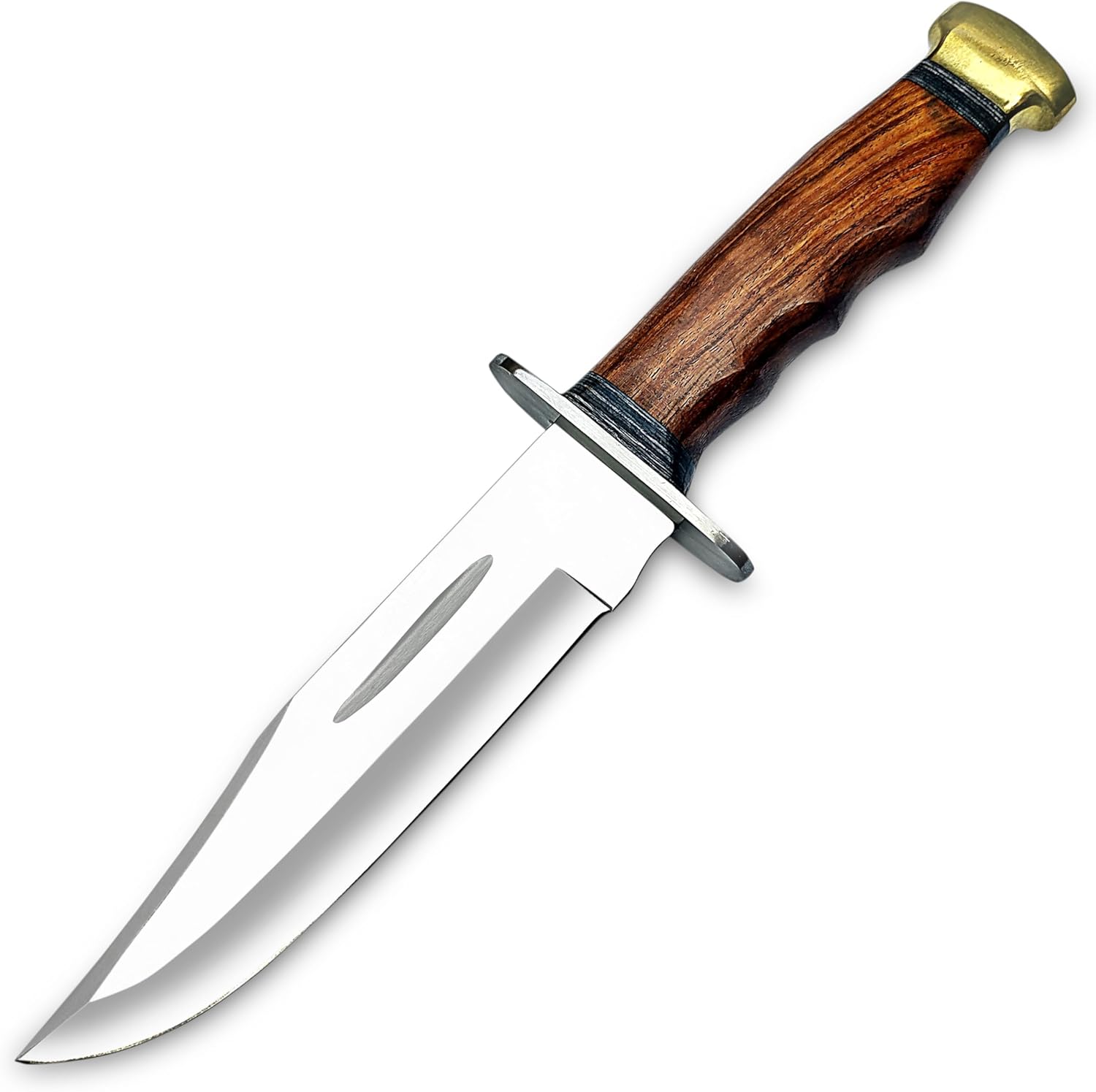 Handmade D2 Steel Bowie Knife with Sheath - 13" Fixed Blade Hunting Knife for Men - Bushcraft Knife for Camping Gear, Survival, Fishing, Outdoor & Indoor Use