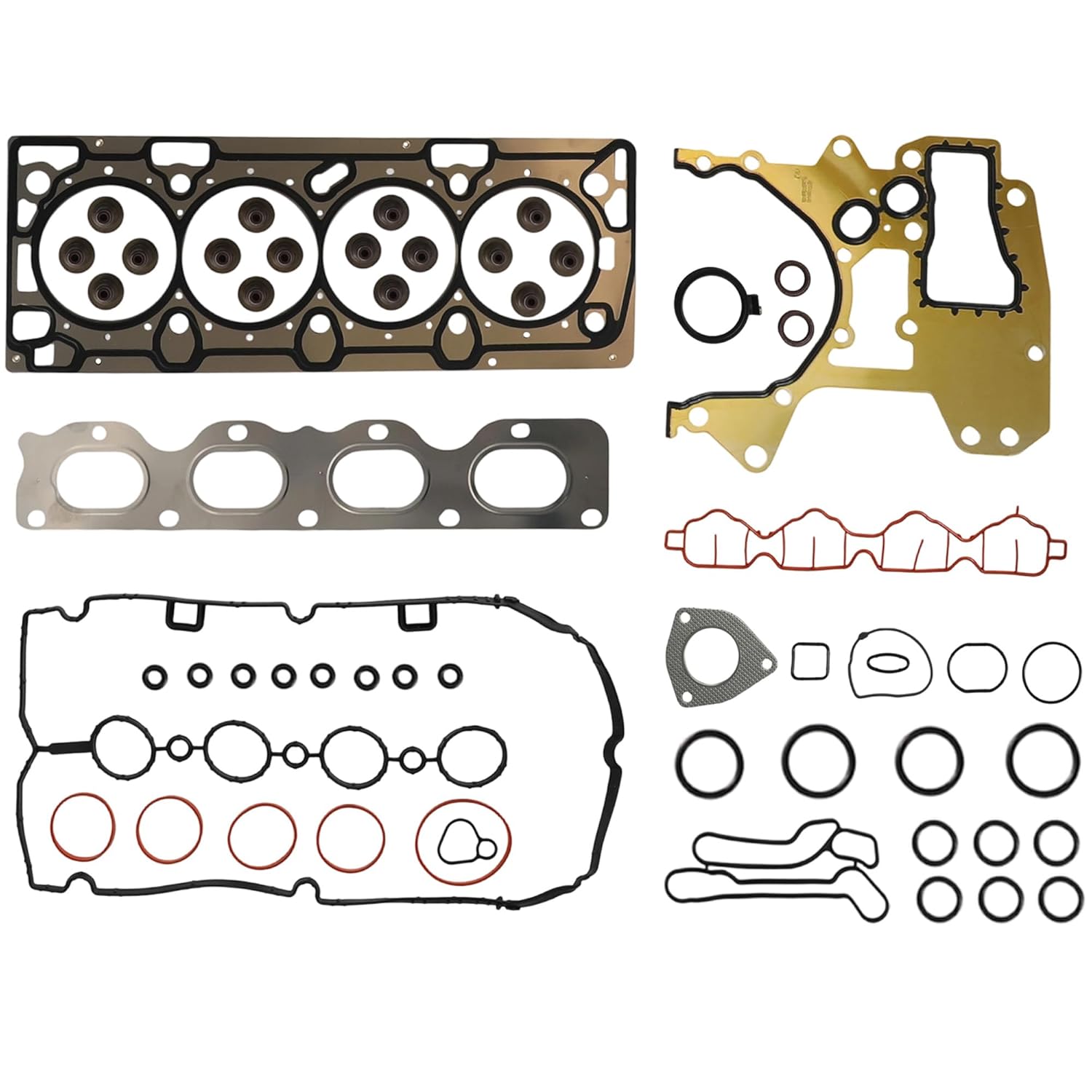 Engine Timing Belt Kit w/Camshaft Sprocket VVT Head Gasket Set Bearing Intake & Exhaust Valve for Chevrolet Cruze Sonic 1.8L 2011-2018 HS26516PT-1 K015603XS 55569449 TCK338 55568386