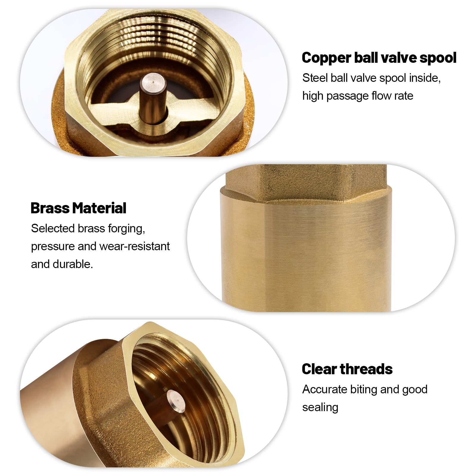 Valvola 1/2 " Di Ritegno Fondo Clapet Non Ritorno In Ottone Tubo Impianto Acqua