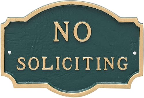 Miniatura 7 de Placa de metal fundido con texto en inglés "No Soliciting Montague" - Placa de exhibición de pared o césped - Señal de advertencia - Placa de