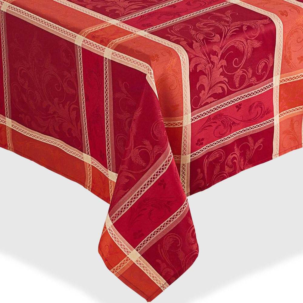 SARO LIFESTYLE Plaid Design Autumn Fall Season Tablecloth, 70" x 104", Multi