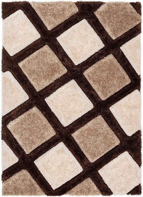 Image of Carpet for Living Room 5X7 FEET Modern Soft Shaggy Carpet Thick, Fluffy & 2 inch Pile Shag Rug for Your Kids Room, Bedroom & Livingroom (Brown Black)