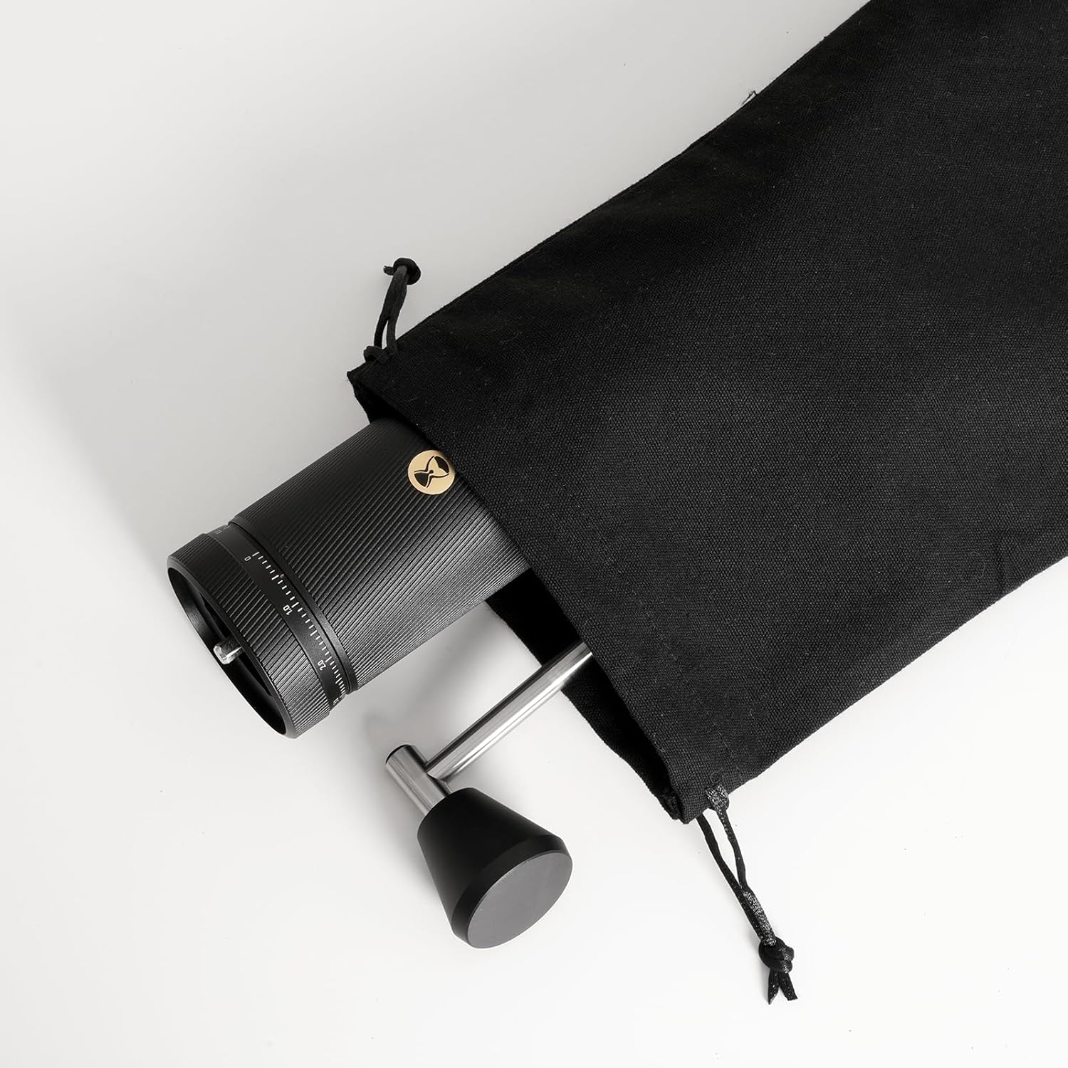 TIMEMORE Manual Coffee Grinder Espresso Stainless Steel Coffee Grinder with Capacity 25g Chestnut S3 Numerical External Adjustable Setting Grinder for Travel, Camping, Home Black