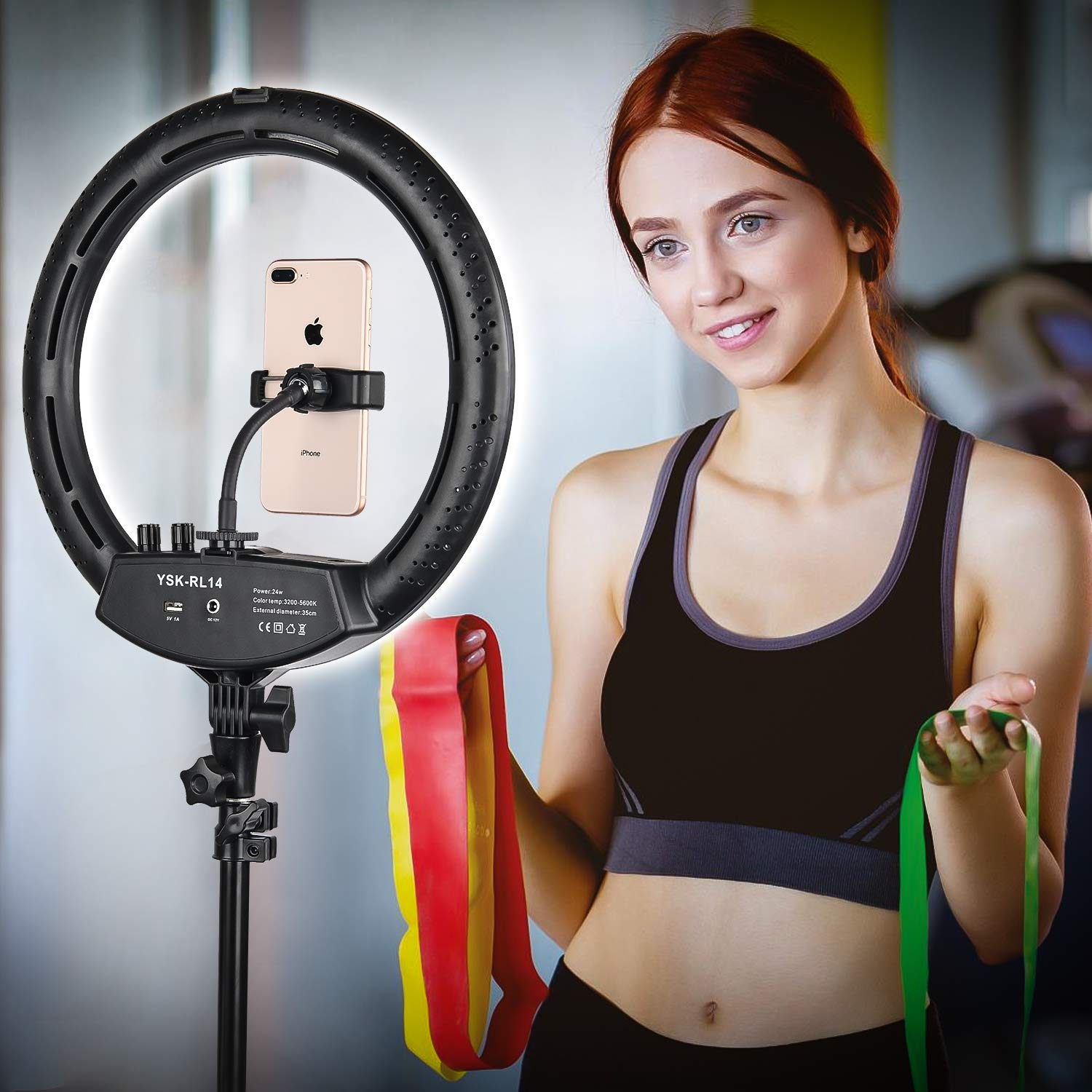 Ring Light with Tripod Stand, Yesker 14 Inch LED Ringlight Kit with Phone Holder Adjustable Color Temperature Circle Lighting, Led Photo Beauty Ring Lights for Camera for Vlog, Makeup, Video Shooting