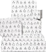 Funny Wrapping Paper - 6 Sheets Birthday Wrapping Paper - Middle Finger - Black and White - Rude Wrapping Paper for Men, Women, Friends - Comes with Funny Stickers - From Central 23