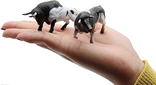 Miniatura 2 de Hiawbon Juego de figuras de ganado en miniatura, 12 piezas, modelos de vaca, modelos de ganado de plástico