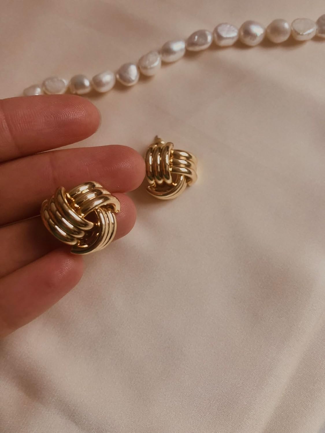 Gold Chunky Earrings for Women Gold Geometric Drop Dangle Earringsgold Knot Statement Geometric Dangle Earrings for Women Girls Long Link Dangle Earrings Trendy Jewelry Gift - Image 6