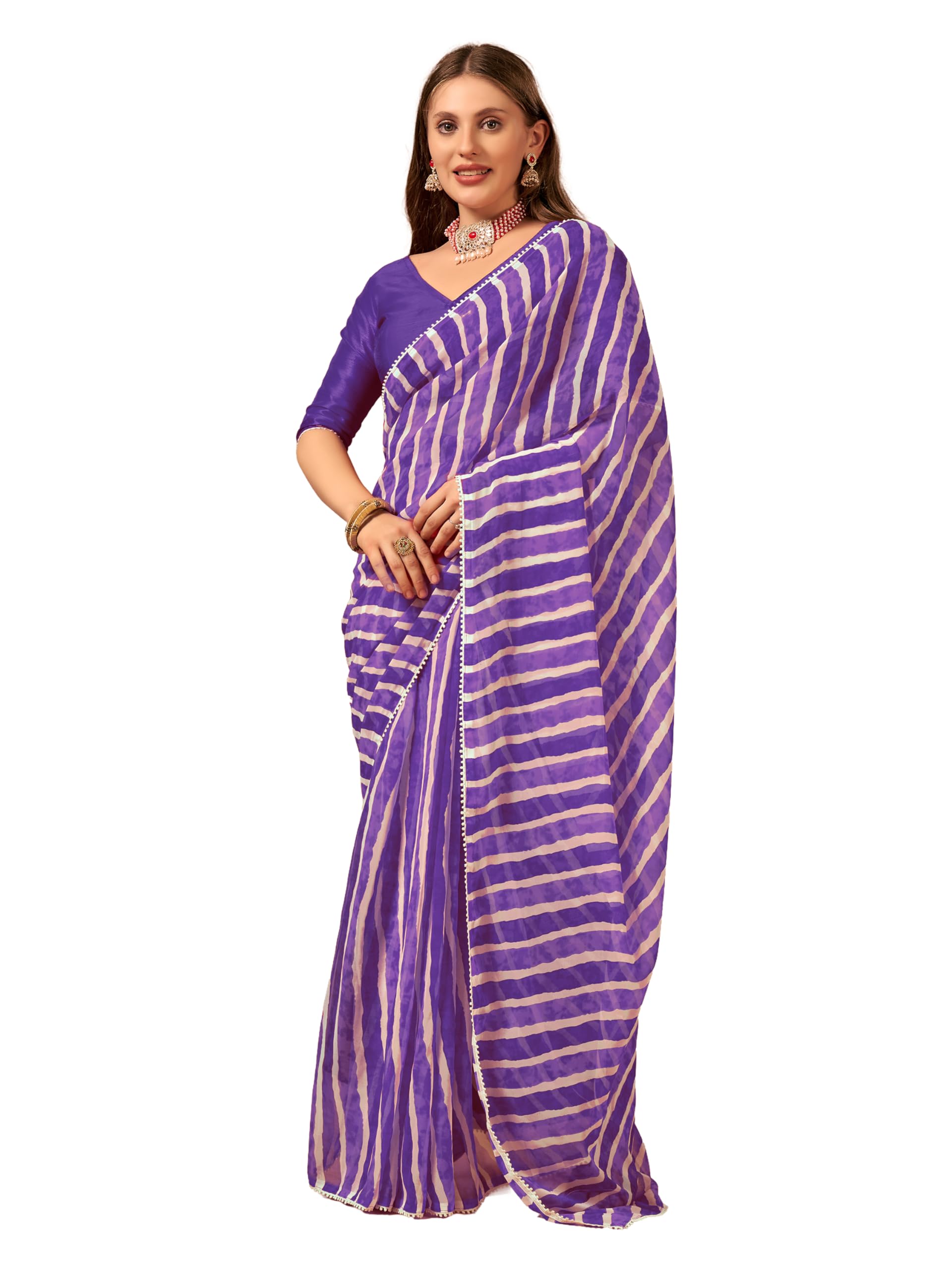 DIVUS Ready to wear Pre draped Prestitched one min readymade Designer Parywear saree with Unstitch Blouse