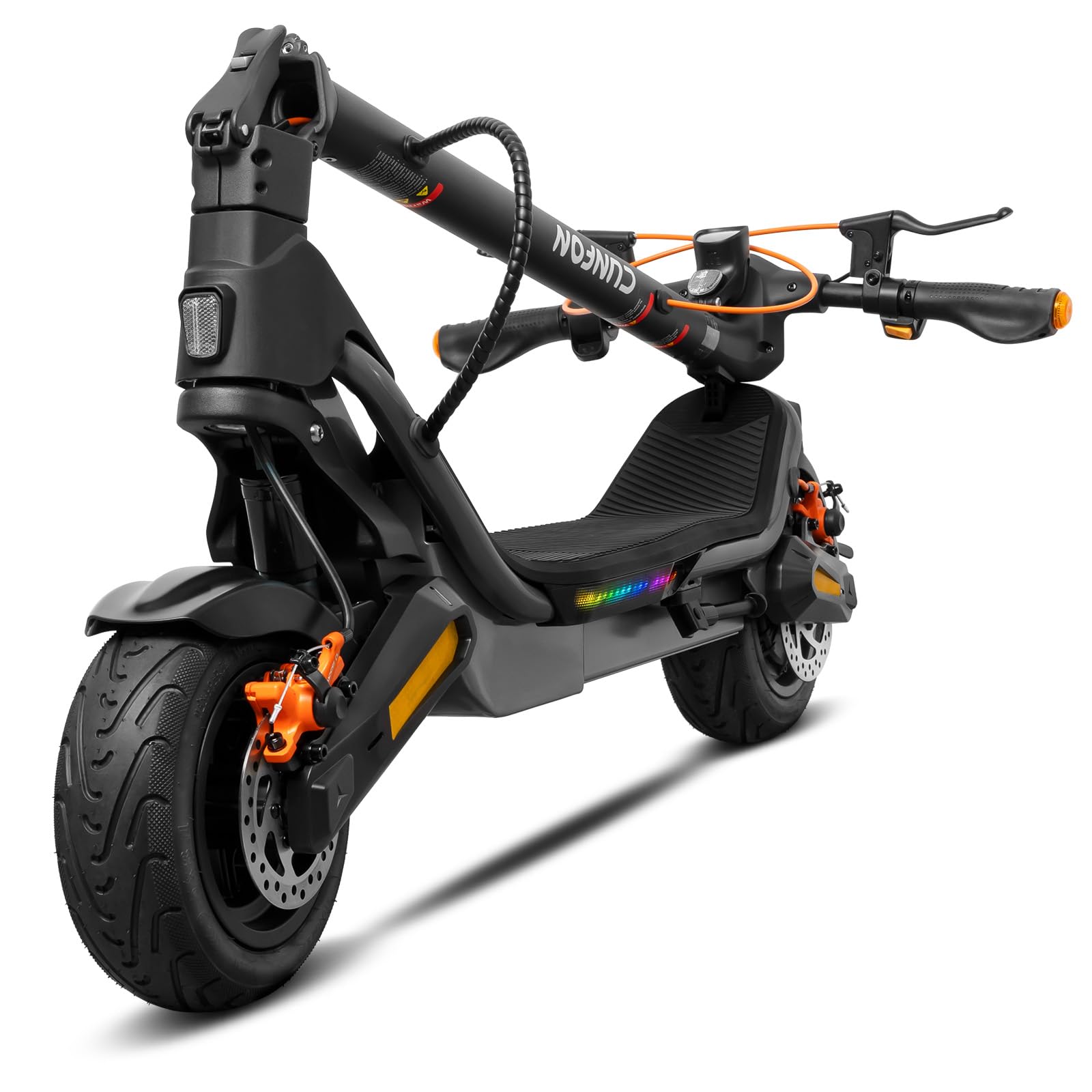 Trottinette Électrique Adulte CUNFON RS500/RZ800/RZ1000, Anti-vol Empreinte, Pneus 9,5/10/10,5 Pouces, Batt 36/48V 10.4/13/18/24Ah, Freins Disque+Électronique, Autonomie 25-80km, Charge Max 120-190kg