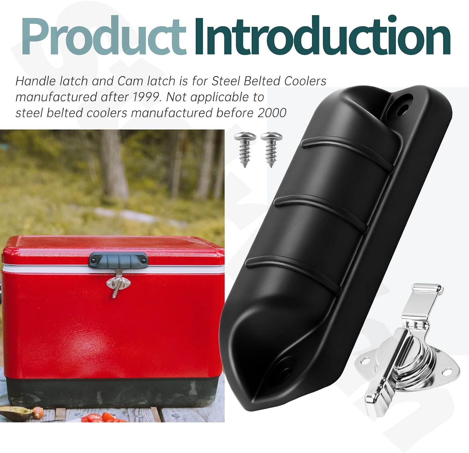54 Qt Steel-Belted Cooler Handle Latch & Steel Cam Latch for Coleman