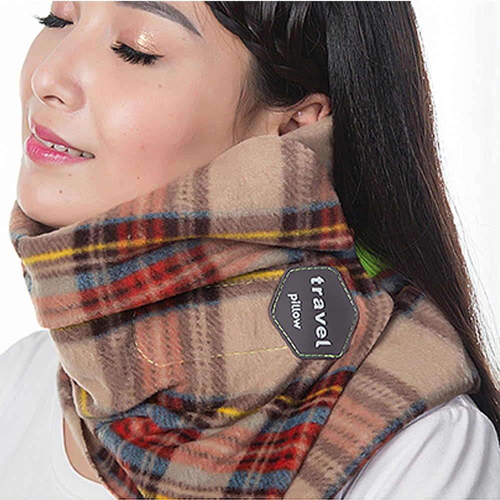 Neck Support Travel Pillow, Super Soft, Machine Washable Pillows for Outdoor, Camping,Office,Lunch Break, Flights (Lattice)