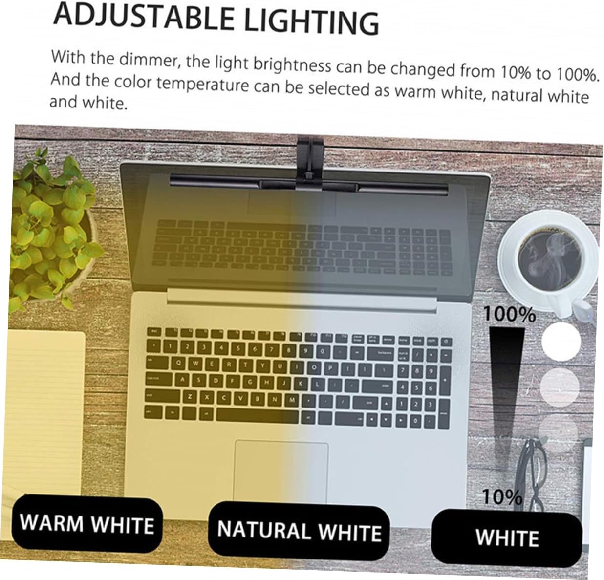 Gadpiparty Monitor Eye Protection Light Led Desk Lamp 3-Position Adjustment Asymmetrical Reflective Design for