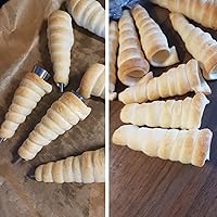 Vista 4 de Moldes de croissant para cuernos de crema de acero inoxidable, 10 unidades, herramientas para hornear en espiral NUOMI